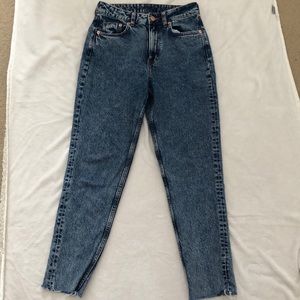 H&M high rise acid wash jeans